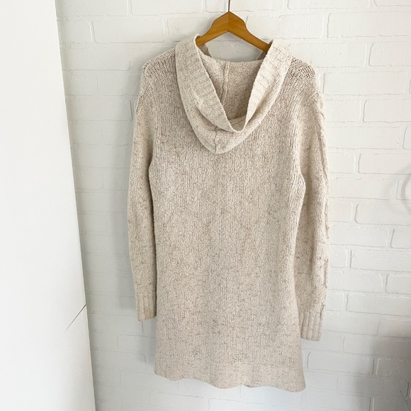 L.L. Bean Women's Hooded Cable Knit Cardigan - Beige - Picture 14 of 15